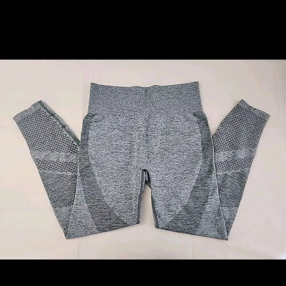 NWOT PINK Victoria's Secret Seamless Leggings Gray Green High Waist Workout
